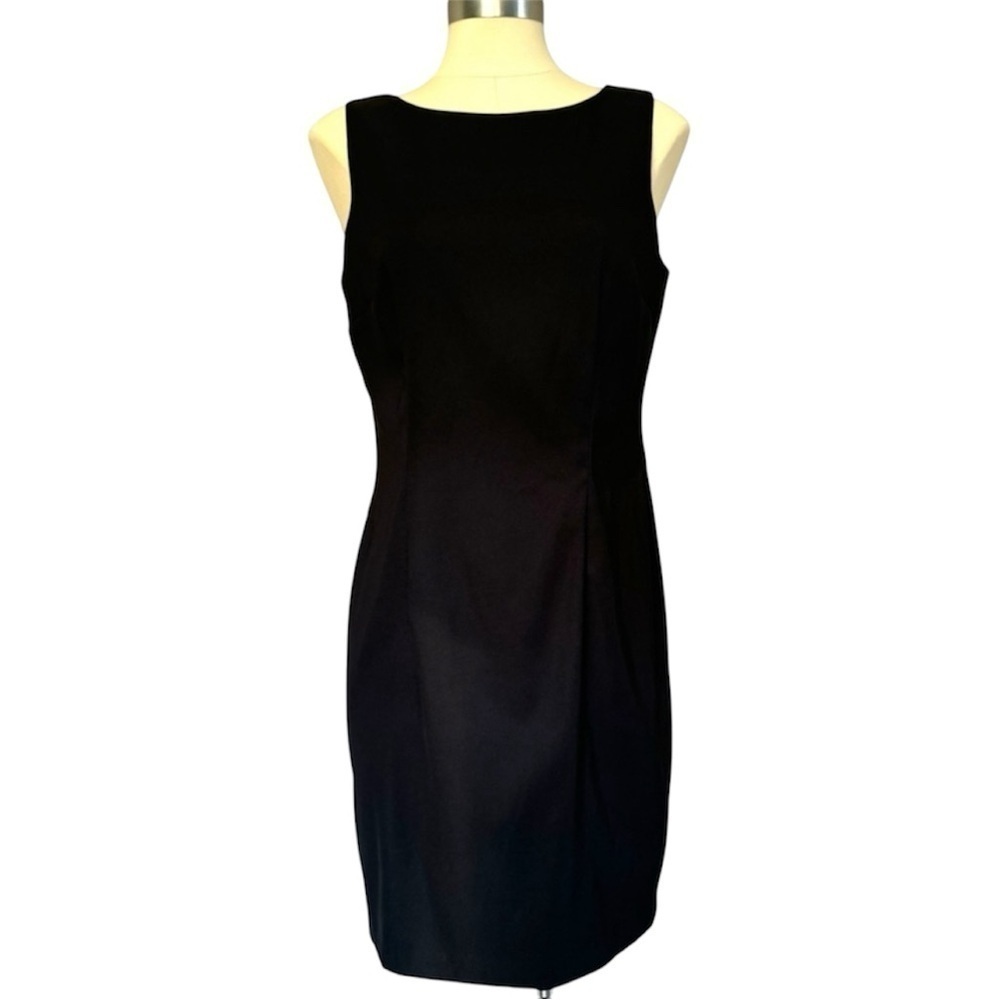 AGB DRESS womens black sleeveless pencil dress with crew neck